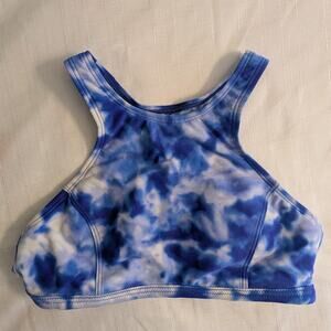 Speedo White & Blue Sports Bra Small